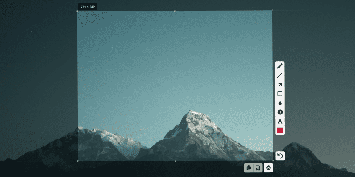 Screenshot of selected area in Screenpixel