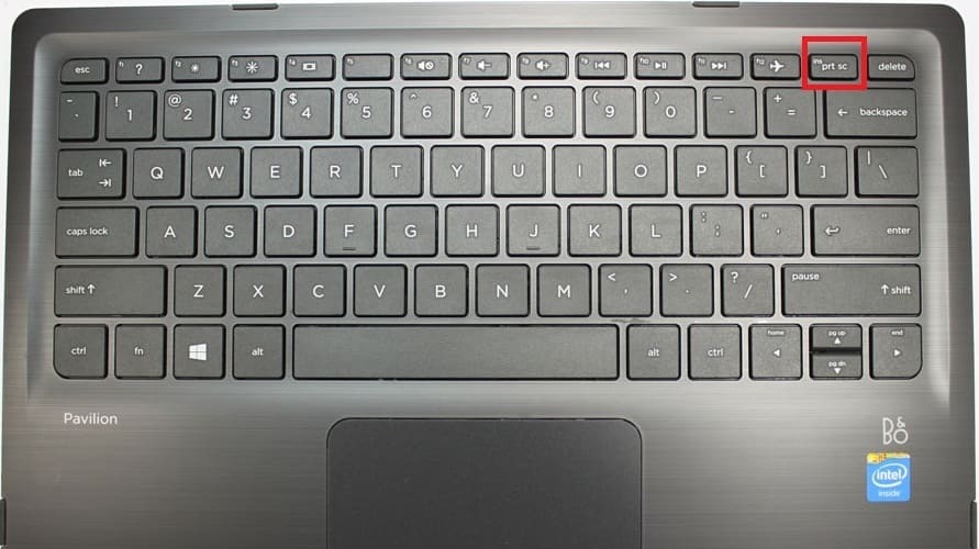 Print Screen key on HP Laptop