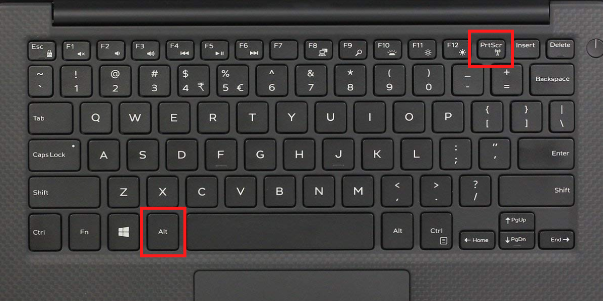 Alt and Print Screen keys on Dell Laptop