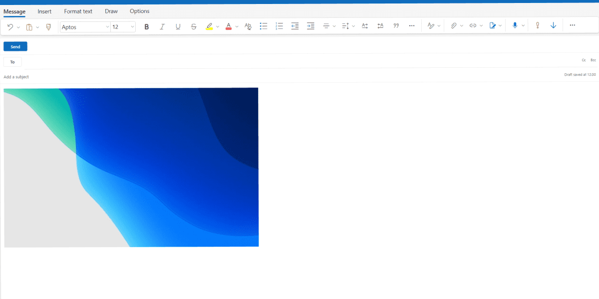Pasting a screenshot in Microsoft Outlook on Dell Laptop