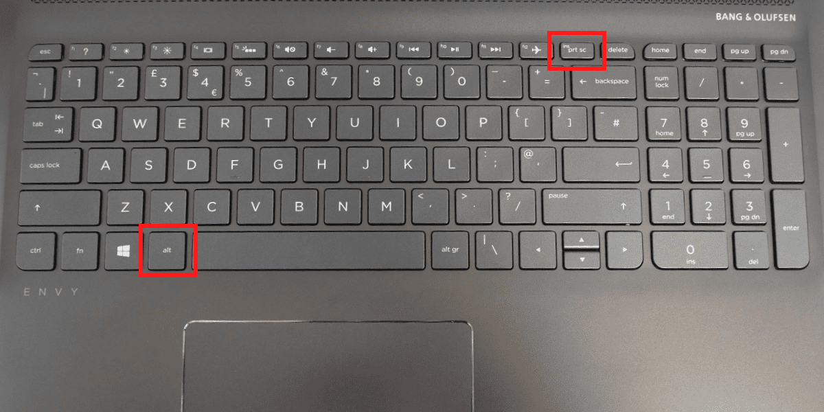 Alt and Print Screen keys on HP Envy X360 Laptop
