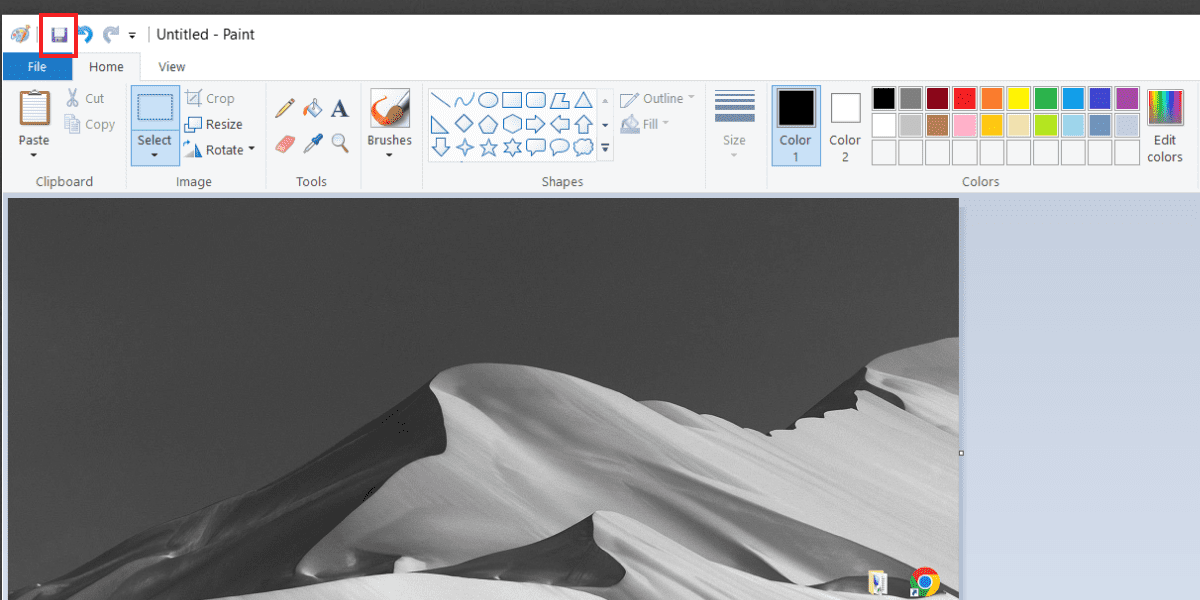 Save button in Paint
