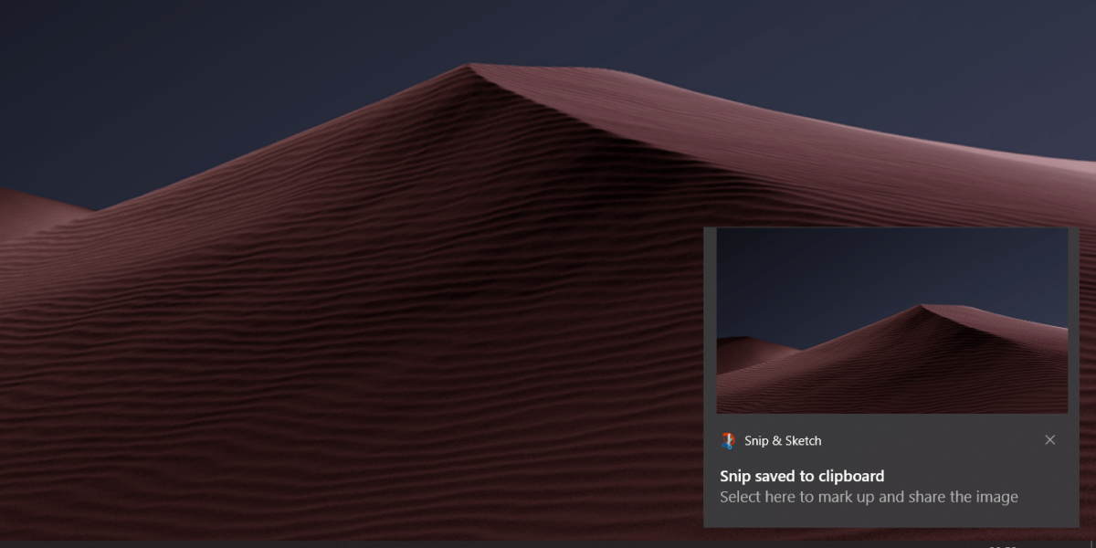 Snip & Sketch notification