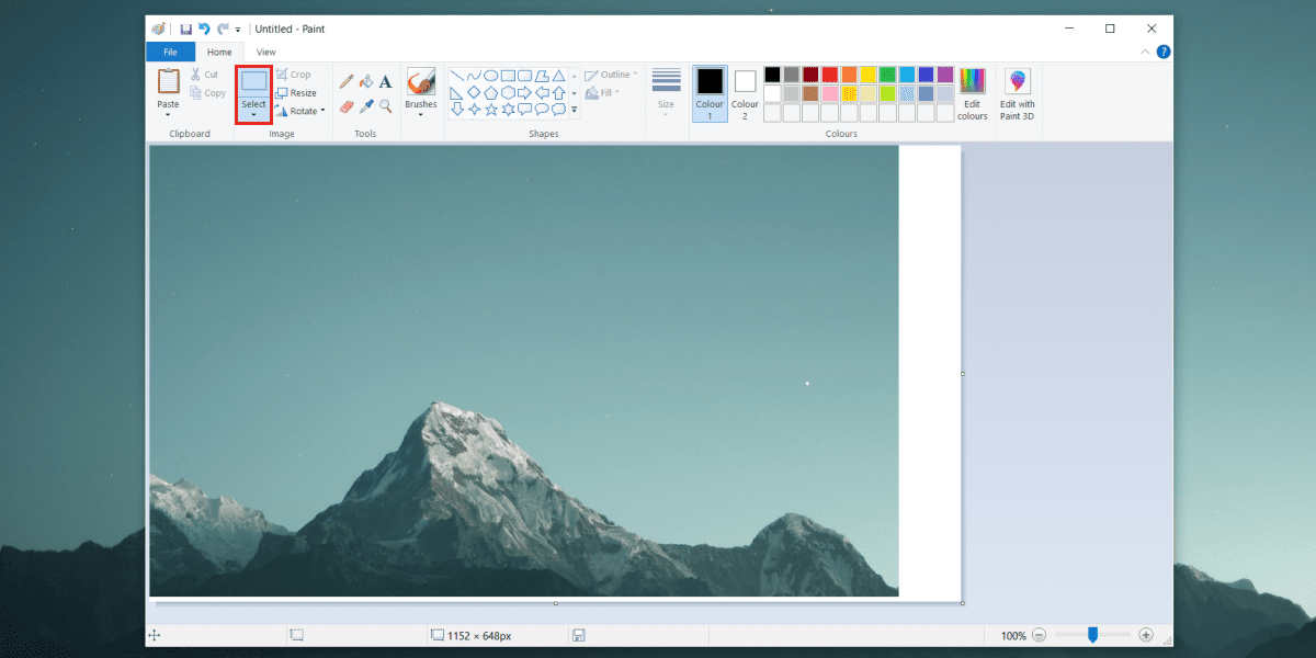 Selection tool in Paint on Windows