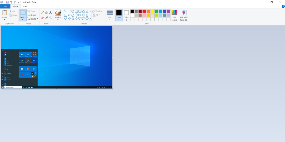 Pasting a screenshot into Paint on Dell computer