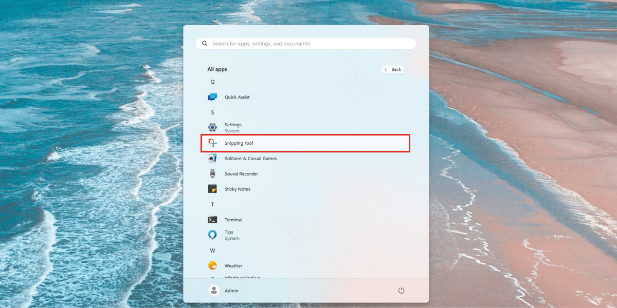 Snipping Tool in Windows 11