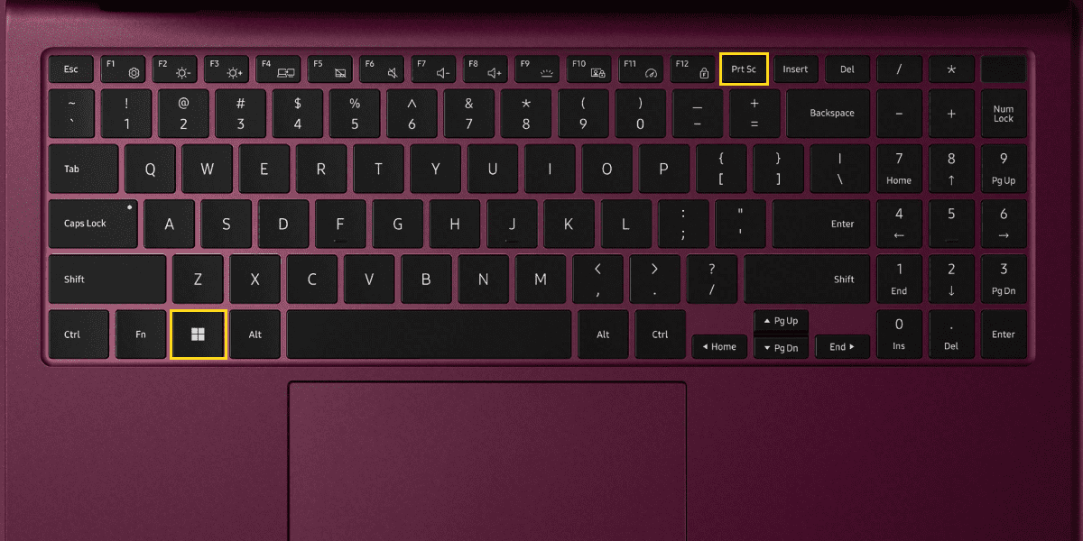 PrtSc + Win keyboard shortcut to save the screenshot to the Screenshot folder